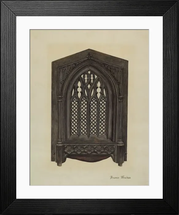 Framed Print : Cast Iron Gate Front, c. 1941. Creator: Beamon Meacham Framed Print : Cast Iron Gate Front, c. 1941. Creator: Beamon Meacham