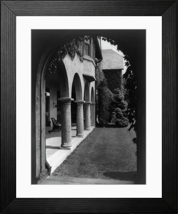 Framed Print : Allgates, the home of the Horatio Gates Lloyd family, side entrance to home, between 1918 and 1923. Creator: Frances Benjamin Johnston Framed Print : Allgates, the home of the Horatio Gates Lloyd family, side entrance to home, between 1918 and 1923. Creator: Frances Benjamin Johnston