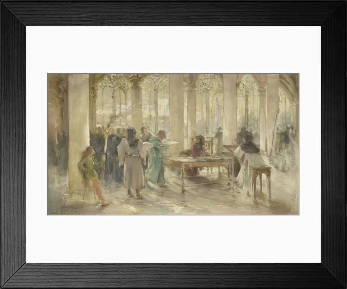 Framed Print : Sketch for the courtroom of the Paris Commercial Court: The Book of Trades, c1891. Creator: Paul Louis Delance Framed Print : Sketch for the courtroom of the Paris Commercial Court: The Book of Trades, c1891. Creator: Paul Louis Delance