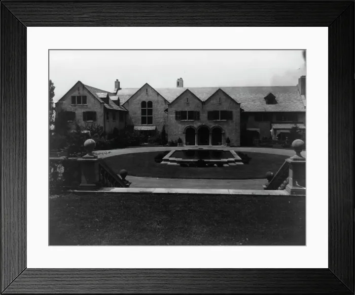 Framed Print : Allgates, the home of the Horatio Gates Lloyd family, exterior view, between 1918 and 1923. Creator: Frances Benjamin Johnston Framed Print : Allgates, the home of the Horatio Gates Lloyd family, exterior view, between 1918 and 1923. Creator: Frances Benjamin Johnston