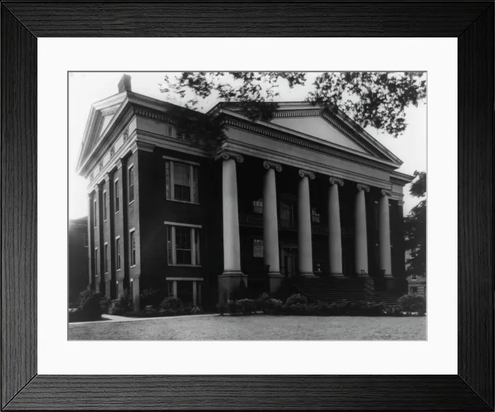 Framed Print : Masonic Female Institute, Talladega, Talladega County, Alabama façade... between 1927 and 1943. Creator: Frances Benjamin Johnston Framed Print : Masonic Female Institute, Talladega, Talladega County, Alabama façade... between 1927 and 1943. Creator: Frances Benjamin Johnston