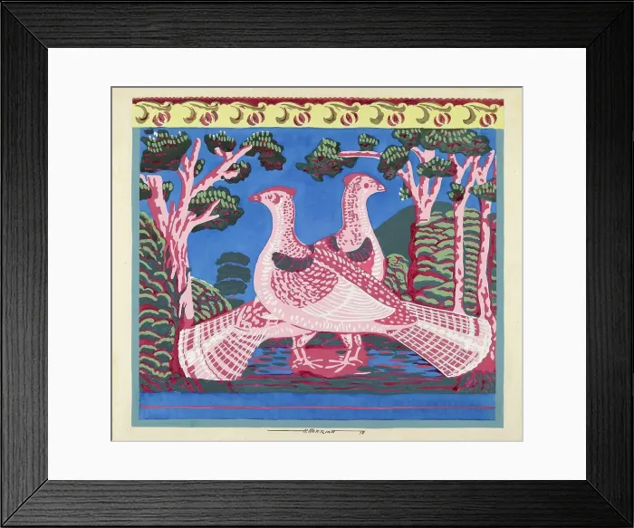 Framed Print : Bandbox Design (Grouse), 1937. Creator: Harold Merriam Framed Print : Bandbox Design (Grouse), 1937. Creator: Harold Merriam