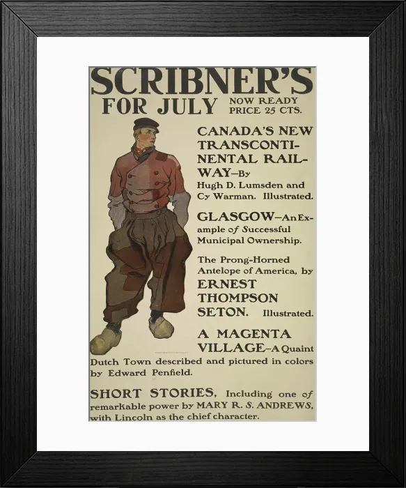 Framed Print : Scribner's for July. c1899 - 1906. Creator: Edward Penfield Framed Print : Scribner's for July. c1899 - 1906. Creator: Edward Penfield