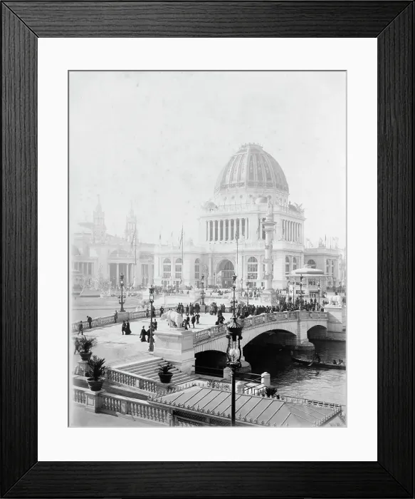 Framed Print : Exposition grounds, World's Columbian Exposition, Chicago, 1893. Creator: Frances Benjamin Johnston Framed Print : Exposition grounds, World's Columbian Exposition, Chicago, 1893. Creator: Frances Benjamin Johnston