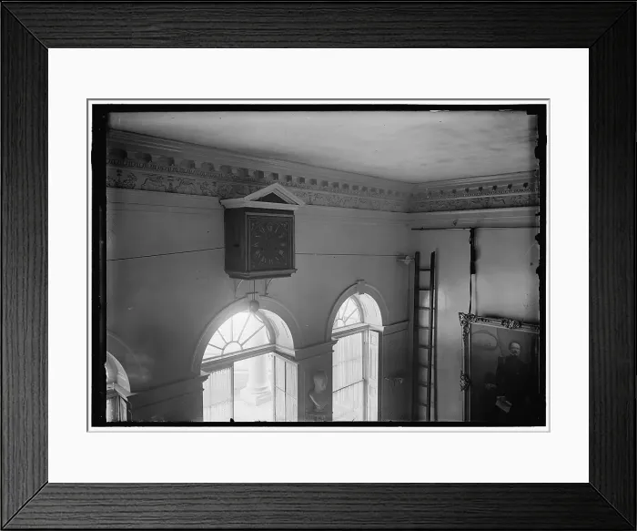 Framed Print : Monticello - hall clock, between 1914 and 1918. Creator: Harris & Ewing. Monticello - hall clock, between 1914 and 1918. Creator: Harris & Ewing Framed Print : Monticello - hall clock, between 1914 and 1918. Creator: Harris & Ewing. Monticello - hall clock, between 1914 and 1918. Creator: Harris & Ewing