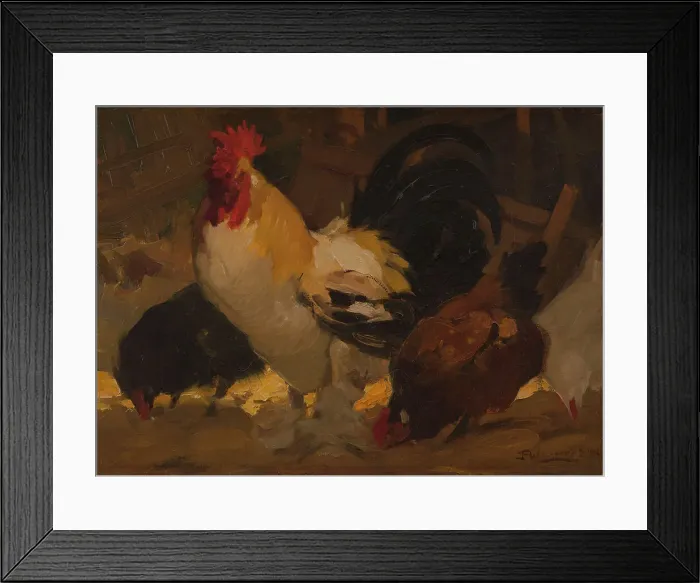Framed Print : Rooster and hens, 1912. Creator: Henri Deluermoz Framed Print : Rooster and hens, 1912. Creator: Henri Deluermoz