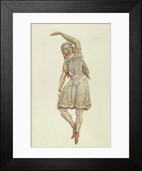Framed Print : Circus wagon figure: dancing girl, probably 1938. Creator: Katharine Merrill Framed Print : Circus wagon figure: dancing girl, probably 1938. Creator: Katharine Merrill