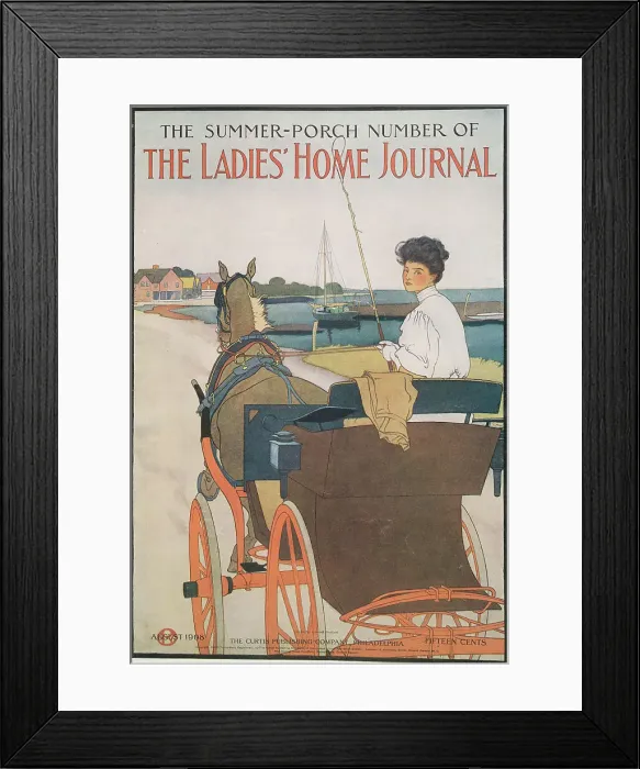 Framed Print : The Summer-Porch Number of The Ladies Home Journal, August 1908... c1908. Creator: Edward Penfield Framed Print : The Summer-Porch Number of The Ladies Home Journal, August 1908... c1908. Creator: Edward Penfield
