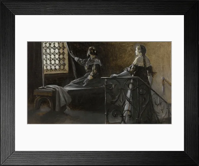 Framed Print : Ethel and the veiled woman, c1889. Creator: Guillaume Albert Demarest Framed Print : Ethel and the veiled woman, c1889. Creator: Guillaume Albert Demarest