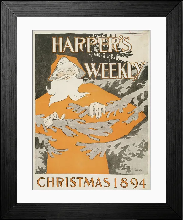 Framed Print : Harper's Weekly, Christmas 1894, c1894. Creator: Edward Penfield Framed Print : Harper's Weekly, Christmas 1894, c1894. Creator: Edward Penfield