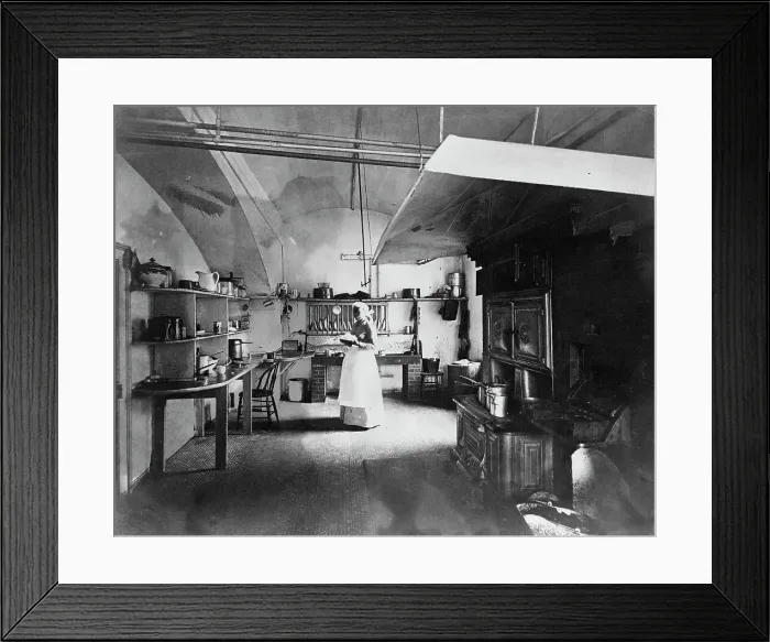 Framed Print : White House kitchen, between c1891 and 1893. Creator: Frances Benjamin Johnston Framed Print : White House kitchen, between c1891 and 1893. Creator: Frances Benjamin Johnston