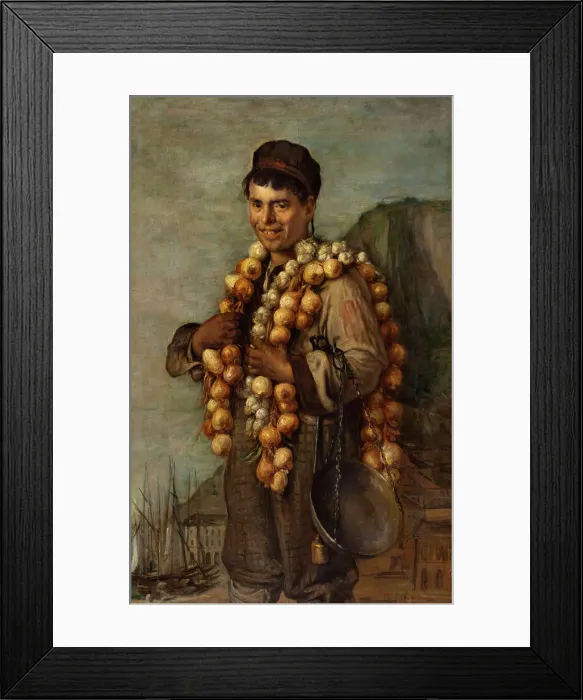 Framed Print : The onion merchant of the Riviera, c1898. Creator: Marcellin-Gilbert Desboutin Framed Print : The onion merchant of the Riviera, c1898. Creator: Marcellin-Gilbert Desboutin