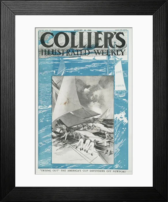 Framed Print : Collier's Illustrated Weekly, Trying Out The America's Cup Defenders Off Newport... c1901. Creator: Edward Penfield. Collier's Illustrated Weekly, Trying Out The America's Cup Defenders Off Newport... c1901. Creator: Edward Penfield Framed Print : Collier's Illustrated Weekly, Trying Out The America's Cup Defenders Off Newport... c1901. Creator: Edward Penfield. Collier's Illustrated Weekly, Trying Out The America's Cup Defenders Off Newport... c1901. Creator: Edward Penfield