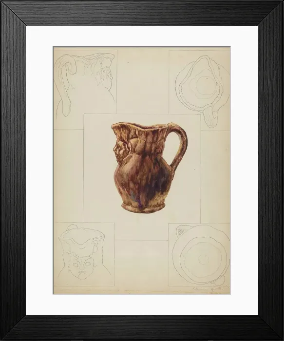 Framed Print : Toby Pottery Jug, c. 1938. Creator: Katharine Merrill Framed Print : Toby Pottery Jug, c. 1938. Creator: Katharine Merrill