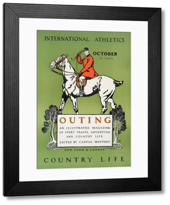 Framed Print : Outing, Illustrated Magazine of Sport Travel Adventure and Contry Life Edited by... c1890 - 1907. Creator: Edward Penfield Framed Print : Outing, Illustrated Magazine of Sport Travel Adventure and Contry Life Edited by... c1890 - 1907. Creator: Edward Penfield