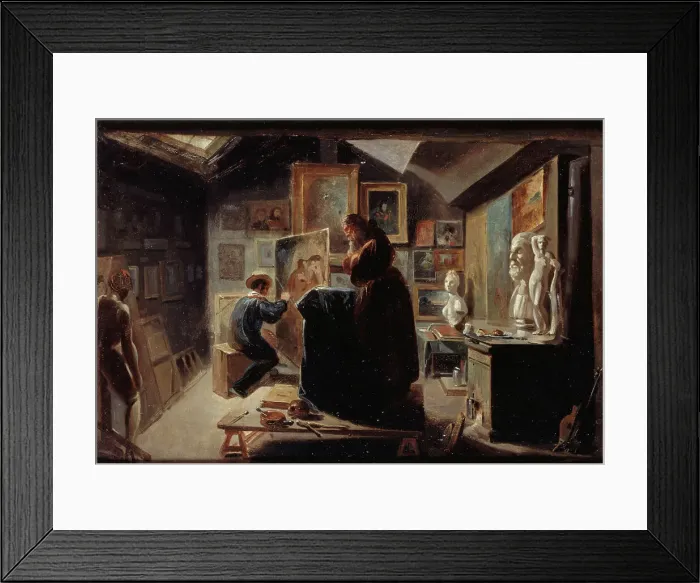 Framed Print : Model posing, c1838. Creator: Achille Deveria Framed Print : Model posing, c1838. Creator: Achille Deveria