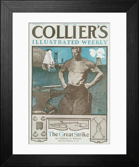 Framed Print : Collier's Illustrated Weekly, The Great Strike By Carrol D. Wright, United States... c1901. Creator: Edward Penfield Framed Print : Collier's Illustrated Weekly, The Great Strike By Carrol D. Wright, United States... c1901. Creator: Edward Penfield