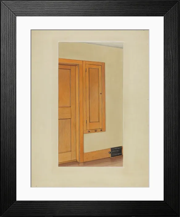 Framed Print : Shaker Built-In Cupboard, 1937. Creator: Sumner Merrill Framed Print : Shaker Built-In Cupboard, 1937. Creator: Sumner Merrill