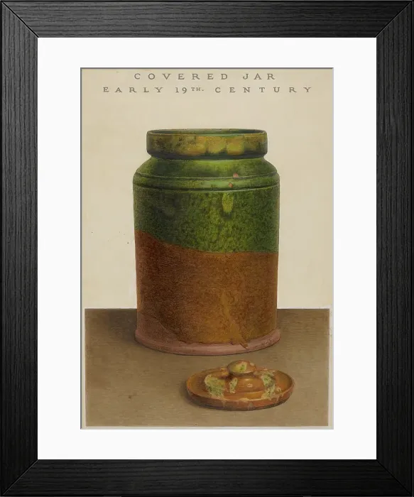 Framed Print : Jar with Cover, c. 1938. Creator: Guido Metelli