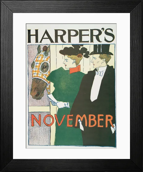 Framed Print : Harper's November, c1895. Creator: Edward Penfield Framed Print : Harper's November, c1895. Creator: Edward Penfield