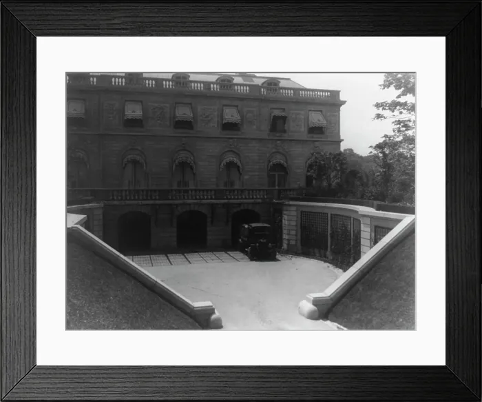 Framed Print : Hamilton Rice Home in Newport, Rhode Island, exterior view showing garage... between 1917 and 1927. Creator: Frances Benjamin Johnston Framed Print : Hamilton Rice Home in Newport, Rhode Island, exterior view showing garage... between 1917 and 1927. Creator: Frances Benjamin Johnston
