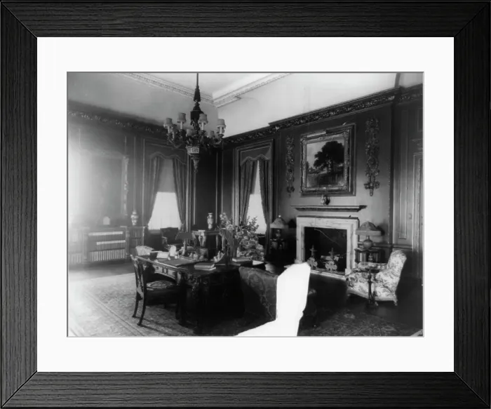 Framed Print : Interior view of Mrs. Hamilton Rice home in Newport, Rhode Island, with... between 1917 and 1927. Creator: Frances Benjamin Johnston Framed Print : Interior view of Mrs. Hamilton Rice home in Newport, Rhode Island, with... between 1917 and 1927. Creator: Frances Benjamin Johnston