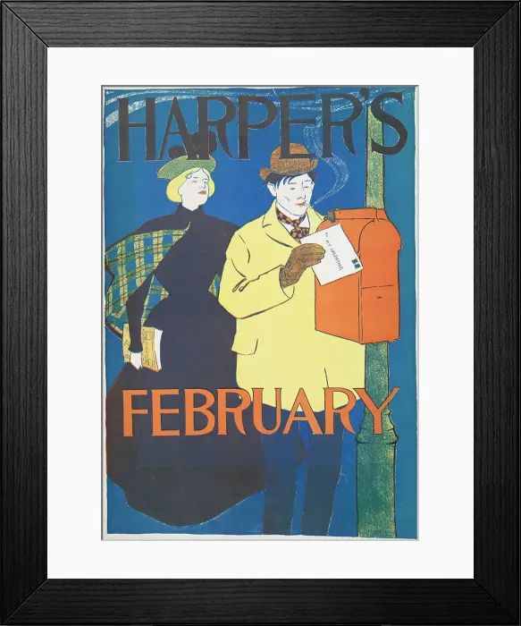 Framed Print : Harper's February, c1890 - 1899. Creator: Edward Penfield Framed Print : Harper's February, c1890 - 1899. Creator: Edward Penfield