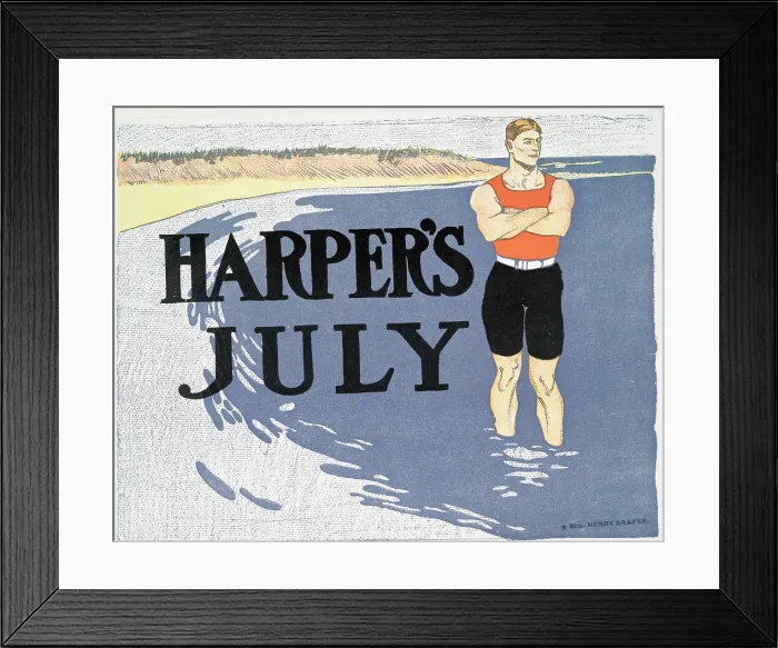 Framed Print : Harper's July, c1899. Creator: Edward Penfield Framed Print : Harper's July, c1899. Creator: Edward Penfield