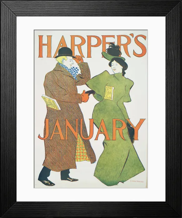 Framed Print : Harper's January, c1895. Creator: Edward Penfield Framed Print : Harper's January, c1895. Creator: Edward Penfield