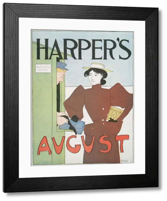 Framed Print : Harper's August, c1896. Creator: Edward Penfield Framed Print : Harper's August, c1896. Creator: Edward Penfield