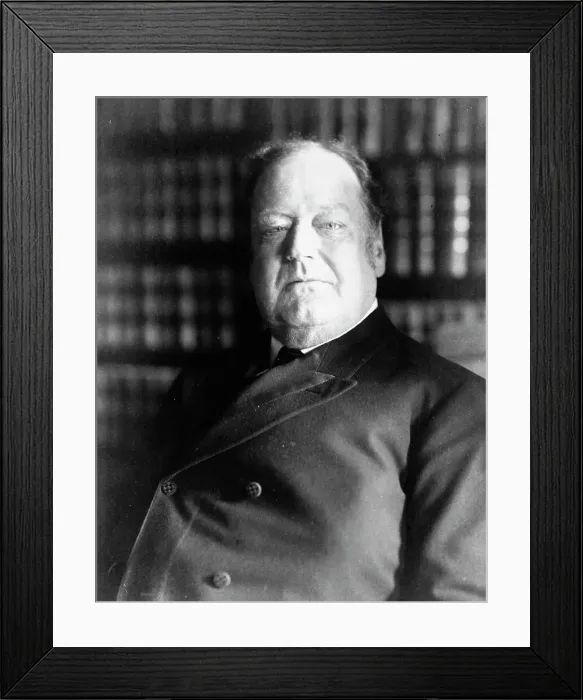 Framed Print : Edward Douglass White, Associate Justice Supreme Court, head-and-shoulders portrait, 1905. Creator: Frances Benjamin Johnston Framed Print : Edward Douglass White, Associate Justice Supreme Court, head-and-shoulders portrait, 1905. Creator: Frances Benjamin Johnston