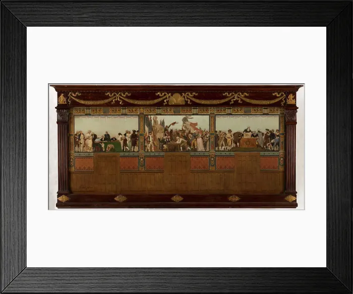 Framed Print : Sketch for the reception hall of the town hall of the 20th arrondissement: Birth, homeland... 1884. Creator: Jules Didier