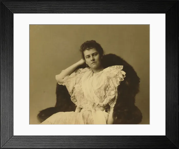 Framed Print : Elizabeth Cameron, three-quarter-length portrait, seated, facing front... between c1890 and c1910. Creator: Frances Benjamin Johnston Framed Print : Elizabeth Cameron, three-quarter-length portrait, seated, facing front... between c1890 and c1910. Creator: Frances Benjamin Johnston