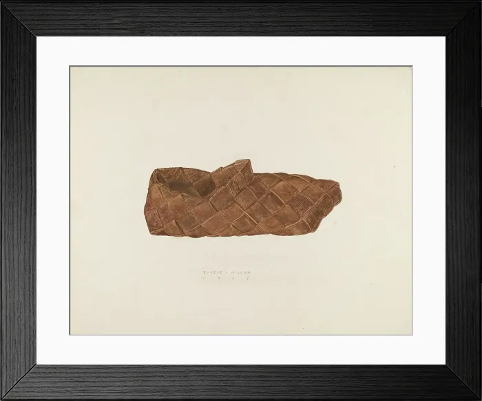 Framed Print : Birch Bark Shoe, 1938. Creator: Eugene C. Miller Framed Print : Birch Bark Shoe, 1938. Creator: Eugene C. Miller