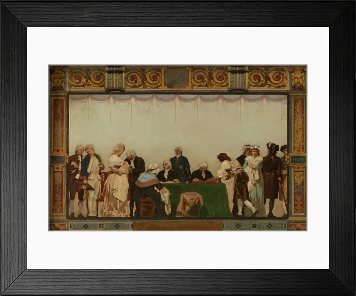 Framed Print : Sketch for the reception hall of the town hall of the 20th arrondissement: Birth, homeland... 1884. Creator: Jules Didier Framed Print : Sketch for the reception hall of the town hall of the 20th arrondissement: Birth, homeland... 1884. Creator: Jules Didier