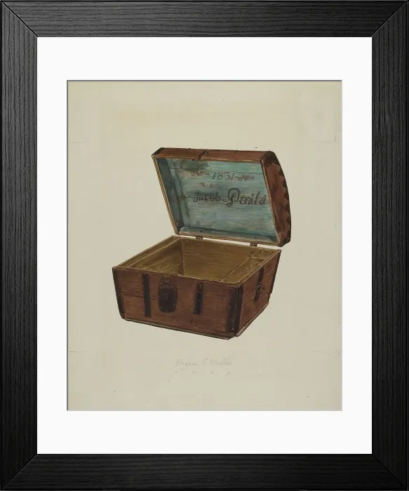 Framed Print : Wooden Chest, 1938. Creator: Eugene C. Miller Framed Print : Wooden Chest, 1938. Creator: Eugene C. Miller