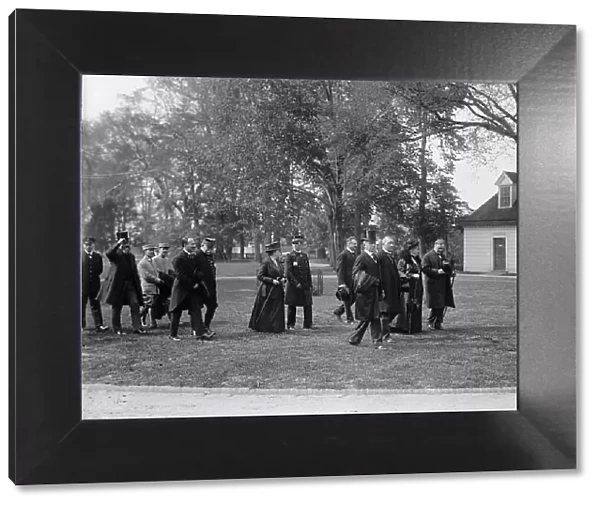 Allied Commission To U.S. At Mount Vernon - In Groups Stolling About Grounds... 1917. Creator: Harris & Ewing. Allied Commission To U.S. At Mount Vernon - In Groups Stolling About Grounds... 1917. Creator: Harris & Ewing