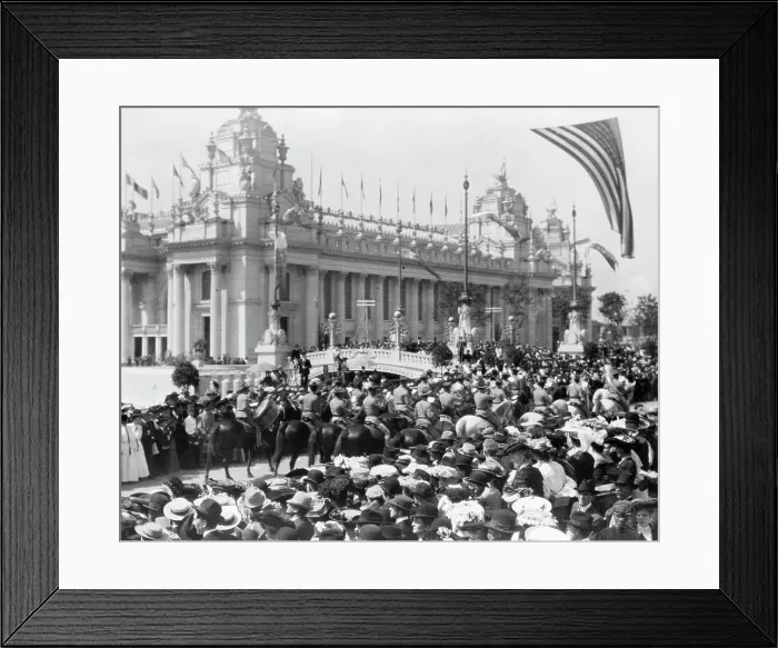 Framed Print : Cavalry and the crowds at the St. Louis World's Fair, 1904. Creator: Frances Benjamin Johnston Framed Print : Cavalry and the crowds at the St. Louis World's Fair, 1904. Creator: Frances Benjamin Johnston