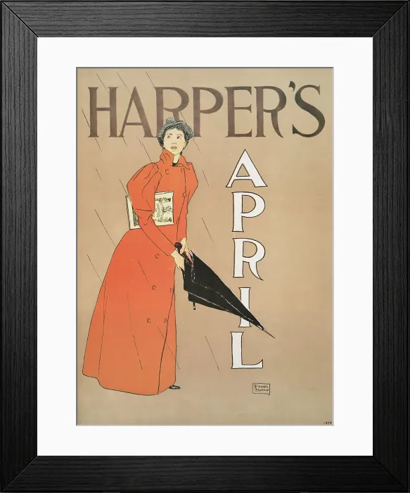 Framed Print : Harper's April, c1894. Creator: Edward Penfield Framed Print : Harper's April, c1894. Creator: Edward Penfield