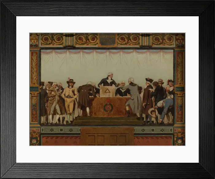 Framed Print : Sketch for the reception hall of the town hall of the 20th arrondissement: Birth, homeland... 1884. Creator: Jules Didier Framed Print : Sketch for the reception hall of the town hall of the 20th arrondissement: Birth, homeland... 1884. Creator: Jules Didier