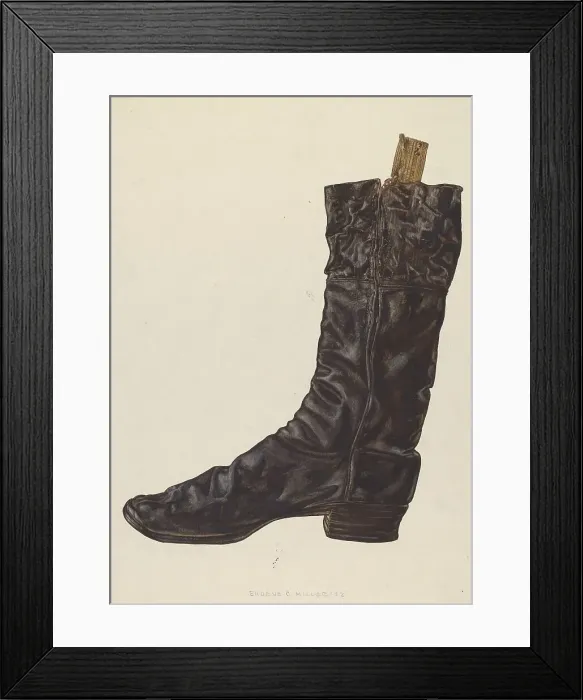 Framed Print : Man's Boot, c. 1938. Creator: Eugene C. Miller Framed Print : Man's Boot, c. 1938. Creator: Eugene C. Miller