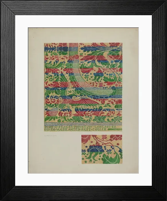 Framed Print : Coverlet, c. 1940. Creator: Florence Milto Framed Print : Coverlet, c. 1940. Creator: Florence Milto