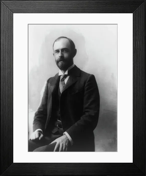 Framed Print : James Rush Marshall, three-quarter length portrait, seated, facing left, between 1890 and 1910. Creator: Frances Benjamin Johnston Framed Print : James Rush Marshall, three-quarter length portrait, seated, facing left, between 1890 and 1910. Creator: Frances Benjamin Johnston