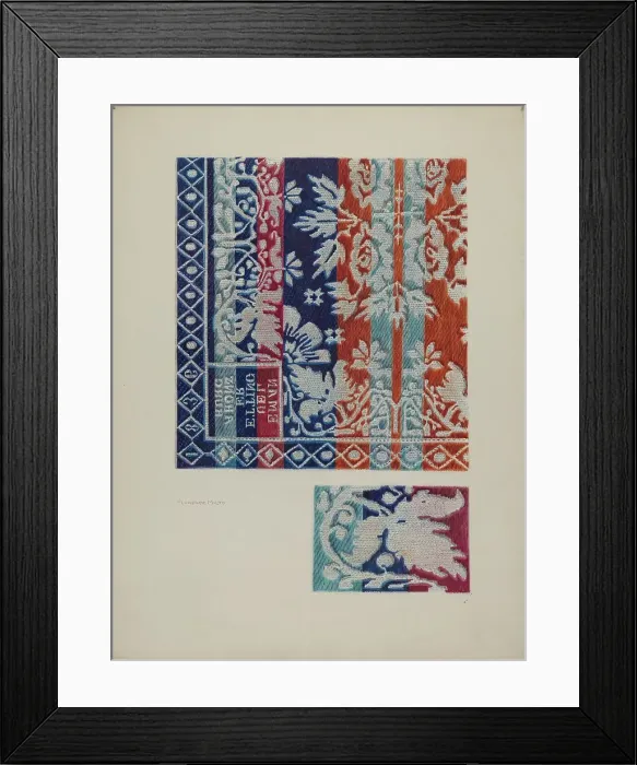 Framed Print : Coverlet, c. 1940. Creator: Florence Milto Framed Print : Coverlet, c. 1940. Creator: Florence Milto