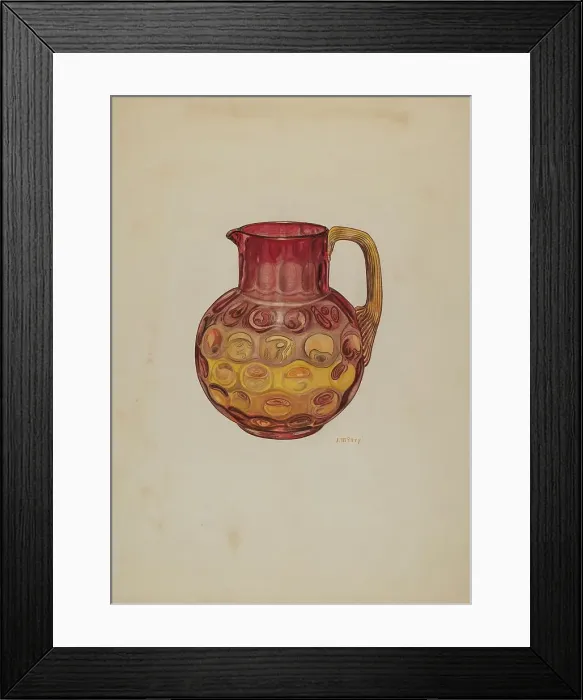 Framed Print : Pitcher (Amberina), c. 1941. Creator: Joseph Mitry Framed Print : Pitcher (Amberina), c. 1941. Creator: Joseph Mitry