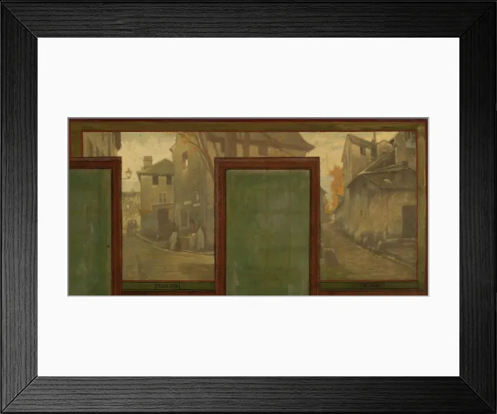 Framed Print : Sketch for the town hall of Vanves: Views of Vanves. Tram. Place de Vanves. Castle path... 1902. Creator: Jean Joseph Enders Framed Print : Sketch for the town hall of Vanves: Views of Vanves. Tram. Place de Vanves. Castle path... 1902. Creator: Jean Joseph Enders