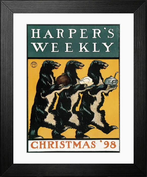 Framed Print : Harper's Weekly, Christmas 98, 44 Page, Price 25 cents, c1898. Creator: Edward Penfield Framed Print : Harper's Weekly, Christmas 98, 44 Page, Price 25 cents, c1898. Creator: Edward Penfield