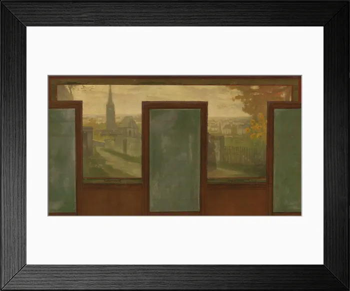 Framed Print : Sketch for the town hall of Vanves: Views of Vanves. Tram. Place de Vanves. Castle path... 1902. Creator: Jean Joseph Enders Framed Print : Sketch for the town hall of Vanves: Views of Vanves. Tram. Place de Vanves. Castle path... 1902. Creator: Jean Joseph Enders