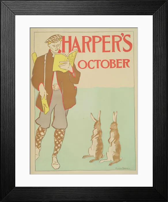 Framed Print : Harper's October, c1894. Creator: Edward Penfield Framed Print : Harper's October, c1894. Creator: Edward Penfield