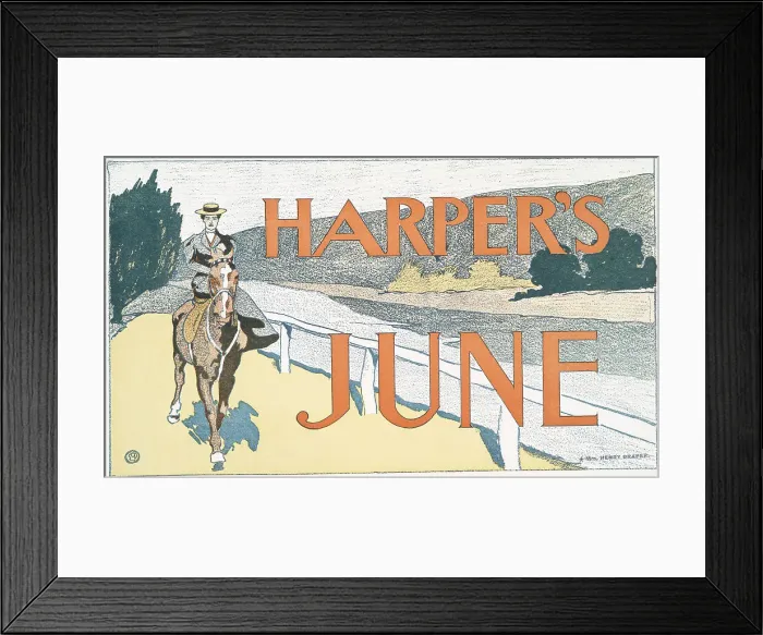 Framed Print : Harper's June, c1890 - 1907. Creator: Edward Penfield Framed Print : Harper's June, c1890 - 1907. Creator: Edward Penfield